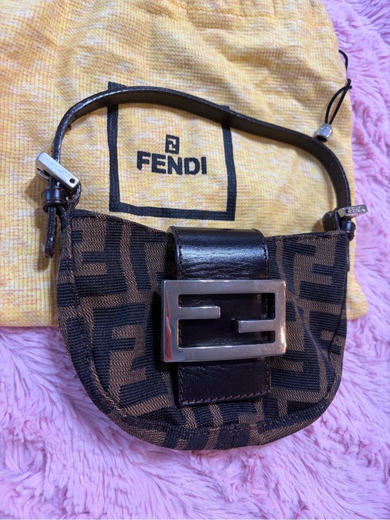 Fendi Handbags - 🔥EUC Authentic Fendi Mini Crescent Bag With Iconic FF Canvas